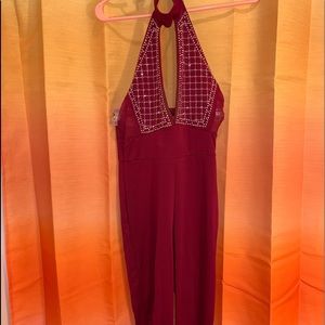 Burgundy jumpsuit
